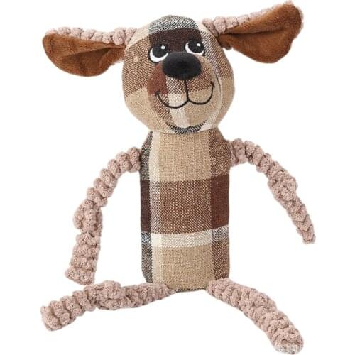 Squeaky Plush Dog Toys Cute Stuffed Animal Shape Bite-Resistant Clean Chew Puppy Training Toys Interactive Pet Dog Supplies