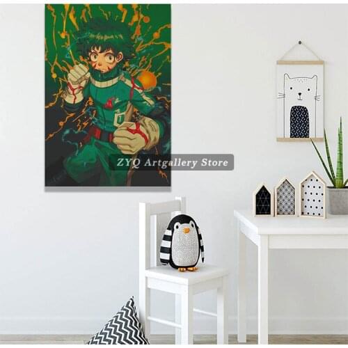 Anime My Hero Academia Posters Japanese Izuku Midoriya Canvas Poster Art Print Painting For Home Decor