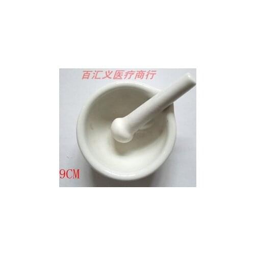 2pcs Chinese medicine utensils ceramic garlic tank mug tank bowl ground rod porcelain mortar Medical care medical healthcare