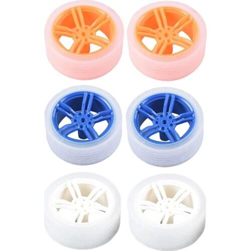 DIY Rubber Plastic Motor Wheel Tyre Tire For Smart Robot Car wheels Car Tires for Children Car Toys Accessory