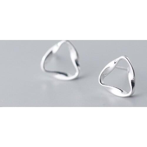 MloveAcc Silver Earrings 925 Sterling Silver Minimalist Geometric Triangle Earrings New Fashion Jewelry