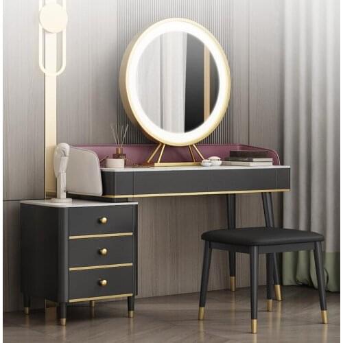 Nordic marble dressing table storage cabinet integrated dressing table bedroom net red ins style modern minimalist