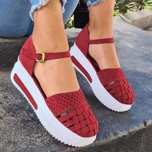 Summer Womens Woven Round Toe Flat Shoes New Ladies Thick-soled Casual Shoes Dress Party Cute Female Vulcanized Shoes