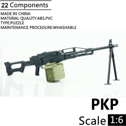 1:6 PKP Machine Gun 4D Plastic Assemble Gun Model For 12" Soldier Weapon Action Figure Toy