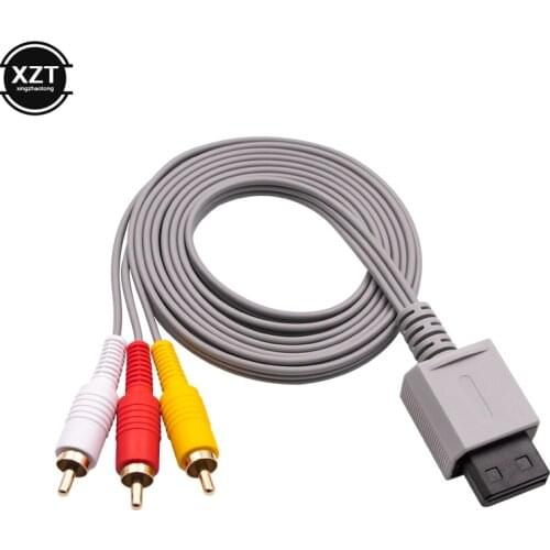 1.8m 3 RCA Cable for Nintendo Wii Controller Console Audio Video AV Cable Composite 480p Gold-plated RCA for Nintend Wii Cord