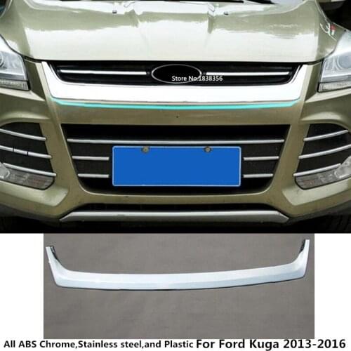 For Ford Kuga Escape 2013 2014 2015 2016 1pcs Car Styling Garnish Cover ABS Chrome Front Engine Machine Grille Hood Lid Trim