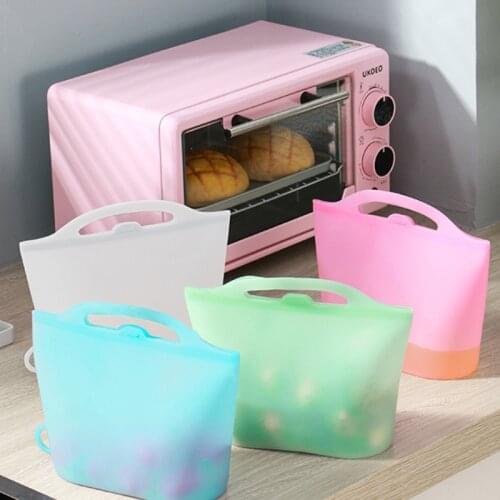 1Pcs Fresh-Keeping Bag Portable Silicone Reusable Seal Silicone Food Fresh Bag Vacuum Sealer Kitchen Organizer Accessories