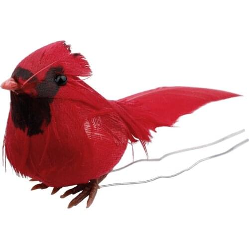 10pcs Christmas Cardinal Birds Artificial Red Bird Christmas Tree Pendant Lifelike Decor Christmas For Festival Party Home Decor