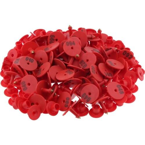 100PCS Numbered Livestock Ear Tag For Pig Cow Cattle Goat Sheep, numbers is clear and never fade, easy to identify