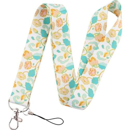 30pcs Leopard Rose Flowers Keychain Lanyards Id Badge Holder ID Card Pass Gym Mobile Phone Badge Holder Key webbings ribbons