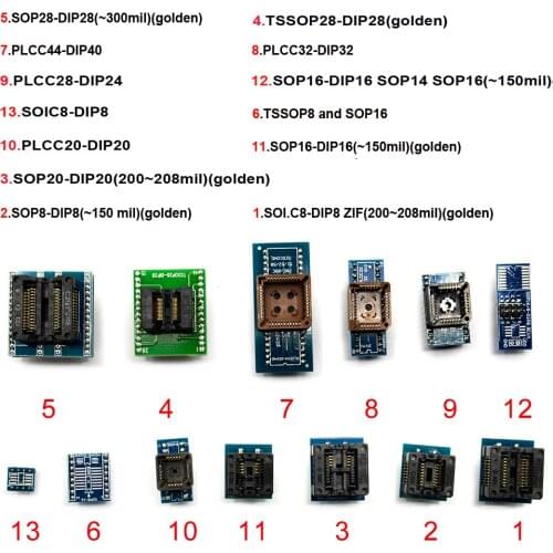 Free shipping13 pcs Universal adapter scoket for programmer