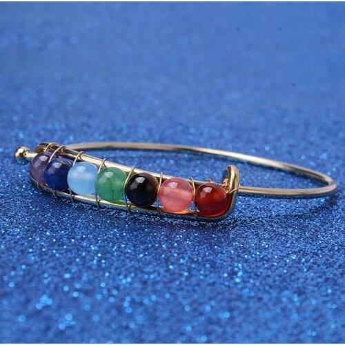 Beaded Bangles Bracelet Women Fashion Metal Colorful Beading Bangles Bracelets Bangles For Gir Fit Fashion Jewelry Femme Gift