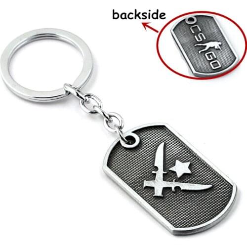 Hot Game CSGO T/CT Team Keychain Vintage Antique Silver Dog Tag Pendants Key Chain Key Rings Key Holders For Men 12pcs/lot