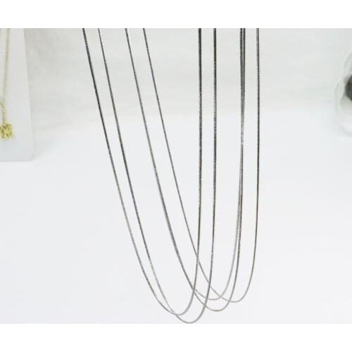 5pcs 45+5cm 316Stainless Steel Snake Chain High Quality Fadeless Jewelry Link DIY Necklace 2 Colors Nickle Free and Lead Free