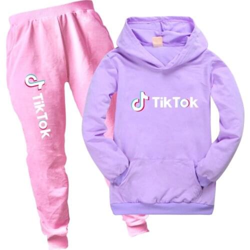 TIK TOK Costume for kids Spring Autumn Clothes Sets Boys Girls Cotton Tracksuit Long Sleeve Hoodies Sweatshirt Outfits