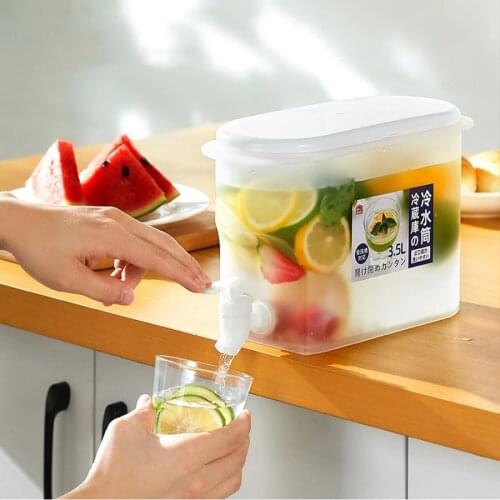 3.5l Beverage Dispenser With Locking Clamp Drink Dispenser Plastic Drinking Fountain Machine Cold Water Bucket Reusable Wine Tub