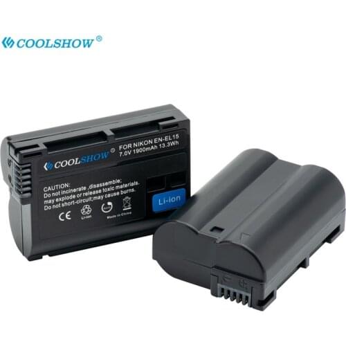 EN-EL15 /EN-EL15a Camera Battery for Nikon D7500 D7200 D7100 D7000 D850 D810 D810A D800 D800E 1900mah EL15 Batteries