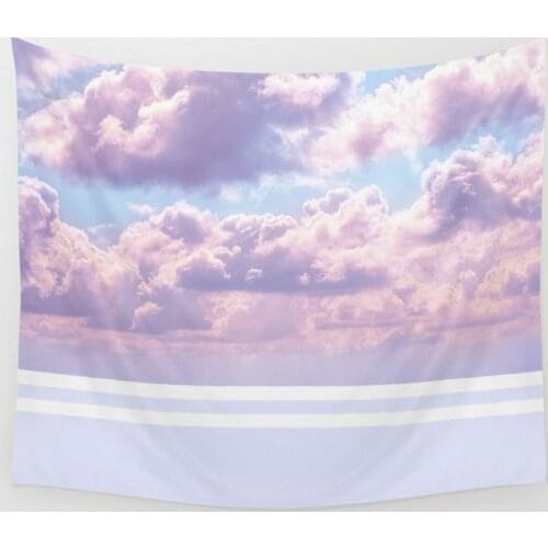Dreamy Sky on Violet Tapestry Wall Hanging Wall Decor Bedroom Home Decoration Wall Tapestry Yoga Mat