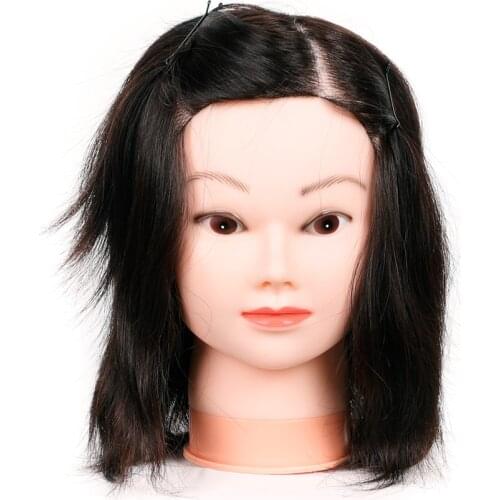 Mannequin Head Salon 100% Real Human Hair Natural Hair Training Hairdressing Practice Cosmetology In Mannequins Model Dummy Head