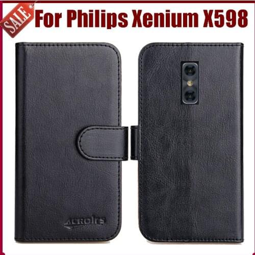Hot Sale! New Arrival 6 Colors High Quality Flip Leather Protective Cover For Philips Xenium X598 Case Phone Bag