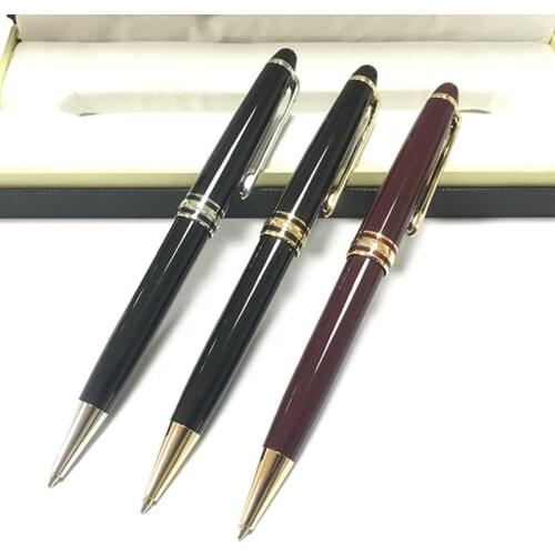 MB Classique Mon Ballpoint Pen 163 RollerBall Pen Fountain Pen Silver Gold Clip Kwaii Stationary School Supplies