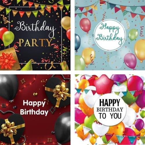 Beautiful Balloon Ribbon Chocolate Happy Birthday Backdrop Girl Party Table Decoration Photography Photo Kids Custom Background