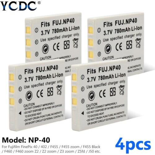 1/2/4pcs Premium NP-40 Lithium ion 780mAh 3.7V Rechargeable Digital Batteries For Fuji Single Lens Reflex F402 F455 F460 F480