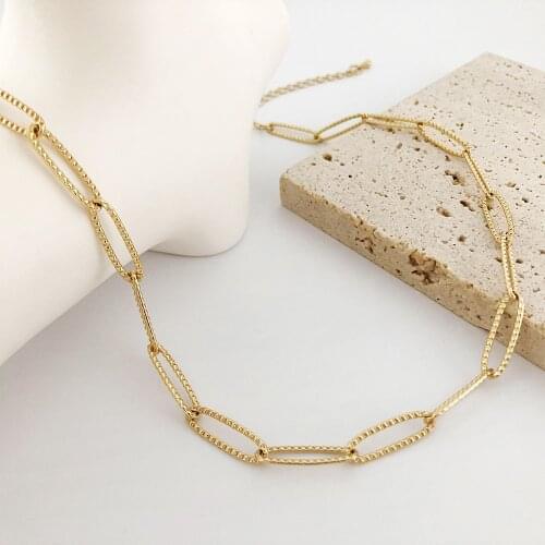 Monlansher Geometric Thin Chain Choker Necklace Gold Silver Color Textured Metal Necklaces Minimalist Necklaces Jewelry 2021 NEW