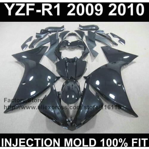Customize free Injection ABS plastic fairings kit for YAMAHA 2009 2010 2011 YZFR1 09 10 11 full black YZF R1 fairing set