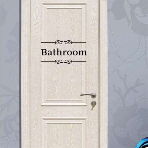 Wall Sticker Bathroom shower room Decor Toilet Door Decal Vintage Decoration Wall Art wall decals Shop Office Home Cafe Hotel
