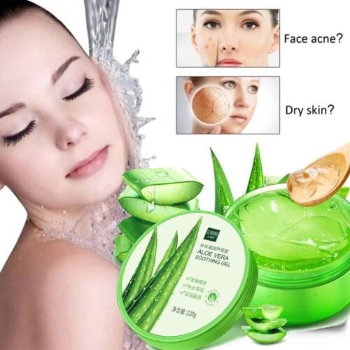 220g LAMILEE Natural aloe vera Smooth Gel Acne Treatment Skin Care Face Sun For Hydrating Face Repair Moist After Cream J4T7