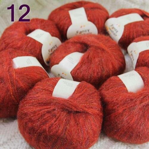 NEW Luxurious Soft 8balls*50g Crocheting & Knitting MOHAIR wool hand Yarn Knitting Rainbow red 823-12-8