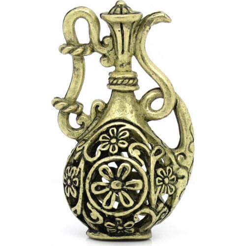 Zinc metal alloy Charm Pendants Teapot Antique Bronze Flower Hollow Pattern 3.5cm(1 3/8") x 21mm( 7/8"), 1 Pc new