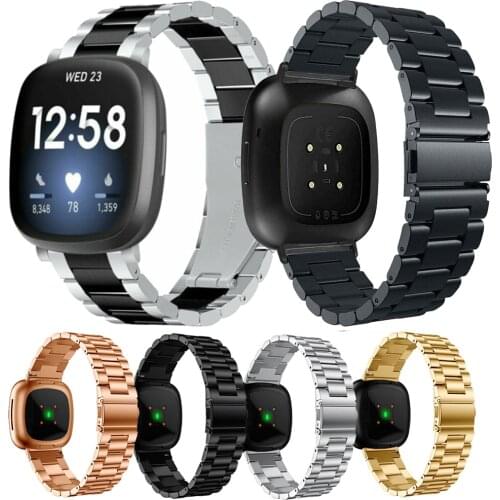 Stainless Steen Bracelet Wrist Strap For Fitbit Sense Metal Watch Band Loop Correa For Fitbit Versa 3 Replacement