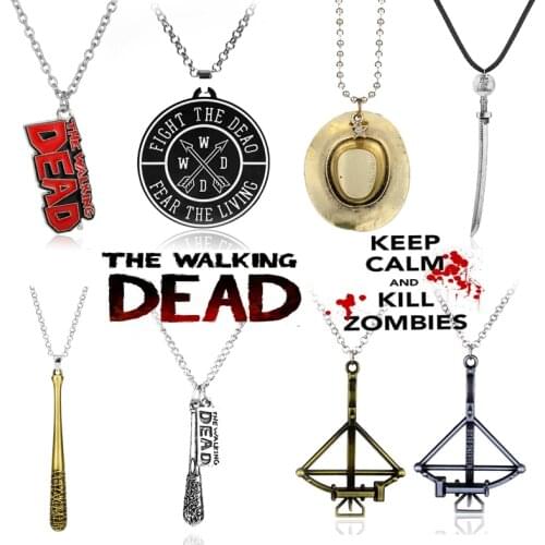 The Walking Dead Necklace Weapon Model Pendants&Necklace Baseball Bat Bow Gun Sword Charm Necklace Jewelry Gift