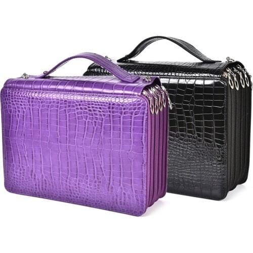 5 Layer 252 Hole PU Pencil Case Large Capacity Art Painting Drawing Pen Cosmetic Storage Bag Organizer Handbag Stationery Box