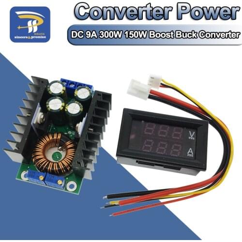 DC 9A 300W 150W Boost Converter Step Down Buck Converter Power module DC 0-100V 10A Digital Voltmeter Ammeter Dual Display