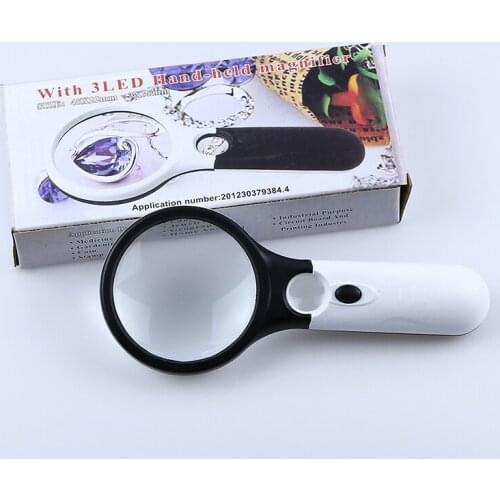 3.5X45X Handheld Magnifying Glass for Childrens Education Magnifying Glass with LED Light Portable Reading Magnifying Glass