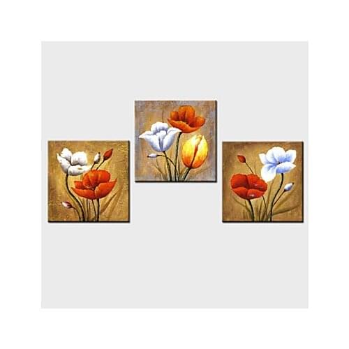 Hand Painted Wall painting flower Home Decor Floral Oil Painting on Canvas 3 pc canvas art wall pictures for bedroom living room
