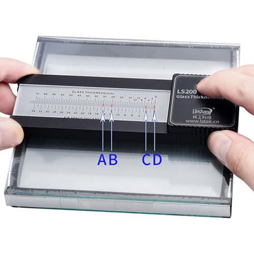 LS200 Handheld Laser Glass Thickness Gauge single side measure insulated double triple pane glass air space thickness