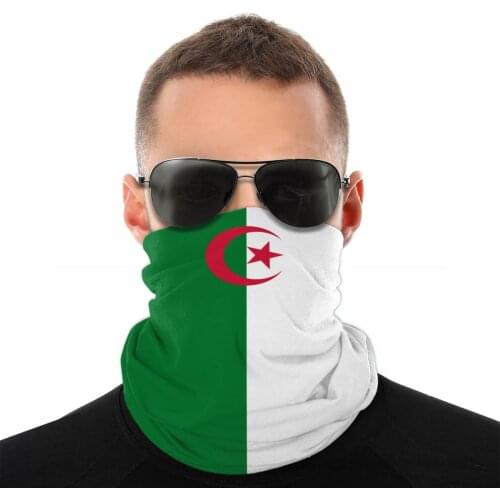 Algeria Flag Scarf Neck Face Mask Men Women Halloween Tube Scarf Tubular Bandana Dustproof Headwear Outdoor Camping