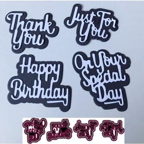 Metal cutting die is combined with 4 Words moulds, which is used for scrapbook repair and process DIY