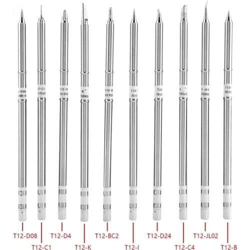 T12 Soldering Solder Iron Tips T12 Series Iron Tip For Hakko FX951 STC AND STM32 OLED Soldering Station Electric Soldering Iron