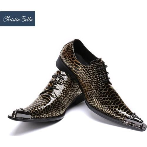 Christia Bella Patent Leather Shoes Men Luxury Buisness Flats Glossy Dress Male Footwear Work Office Oxford Shoes for Men