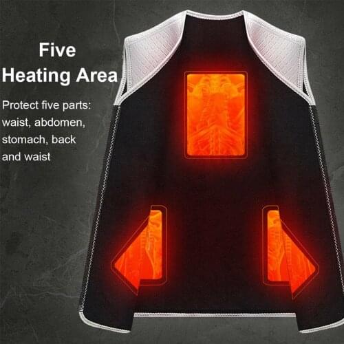 Outdoor USB Infrared Heating Vest Jacket Winter Flexible Electric Thermal Clothing Waistcoat For Sports Hiking Fishing Men Women