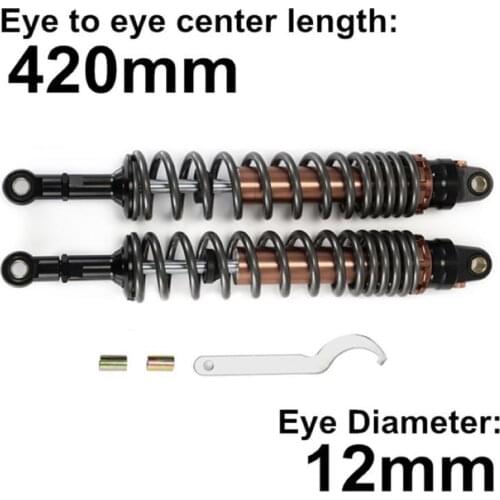 Spring 12mm Motorcycle Air Shock Absorber Rear Suspension 420mm 430mm 450mm 470mm Motor Scooter ATV Quad Dirt Bike 900lb 408KG