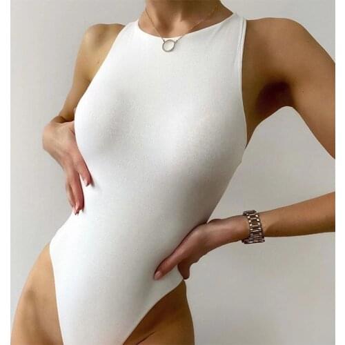 Women Bodysuit streetwear Skinny Summer Rompers Jumpsuits sleeveless Backless Sexy slim back hollow Body suit catsuit clothing