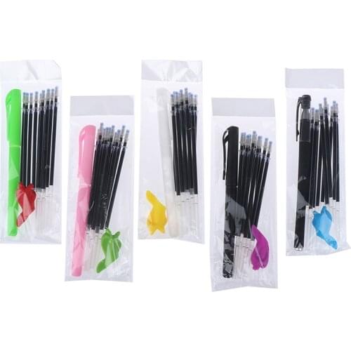 1Set Plastic Pen Auto Ink Erasable Pen Refills Kit Disappear Ink Ball Point Pen within 5 Minutes