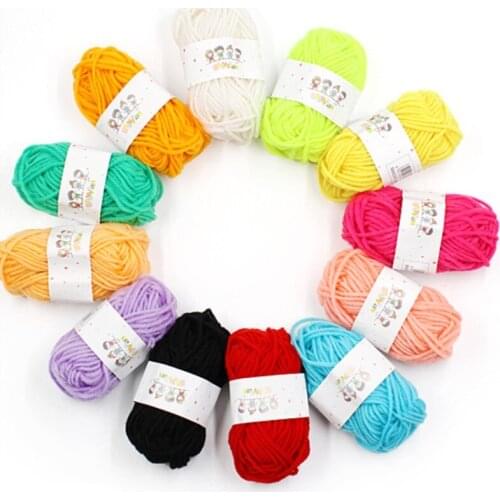 12 Roll Colorful Knitting Wool Hand Knitted Crochet Yarn Supplies Crochet Yarn for DIY Sweater DIY Home Arts