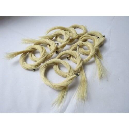20 hanks Natural white Stallion Mongolia violin bow hair 80-85cm